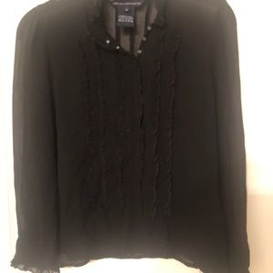 French connection sheer ruffle blouse